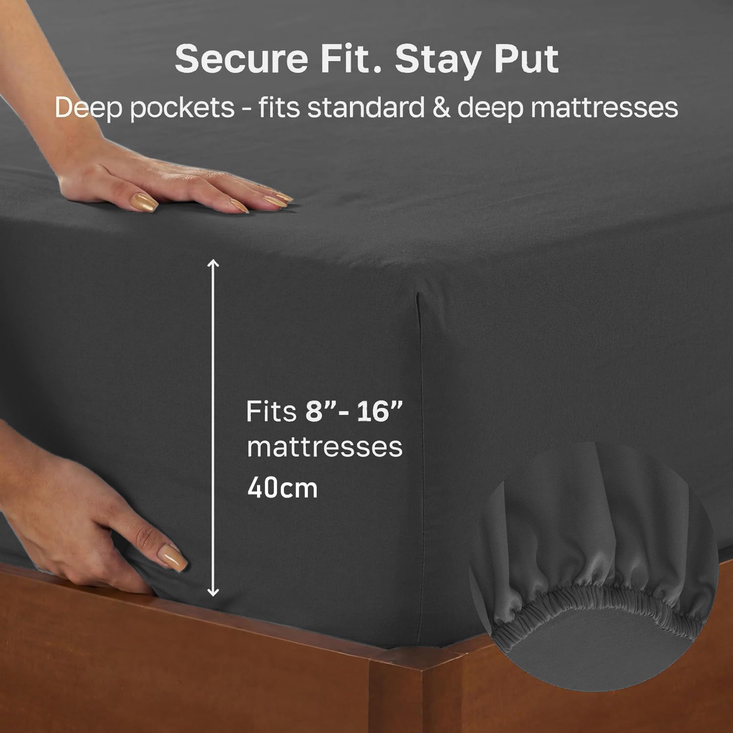 Hotel Quality Fitted sheets - 2 Piece Fitted sheets -Breathable Bedding - Wrinkle, Fade, Stain Resistant- 26inch/40cm Deep Pocket Fitted Bed Sheet-Wrinkle and — image 3