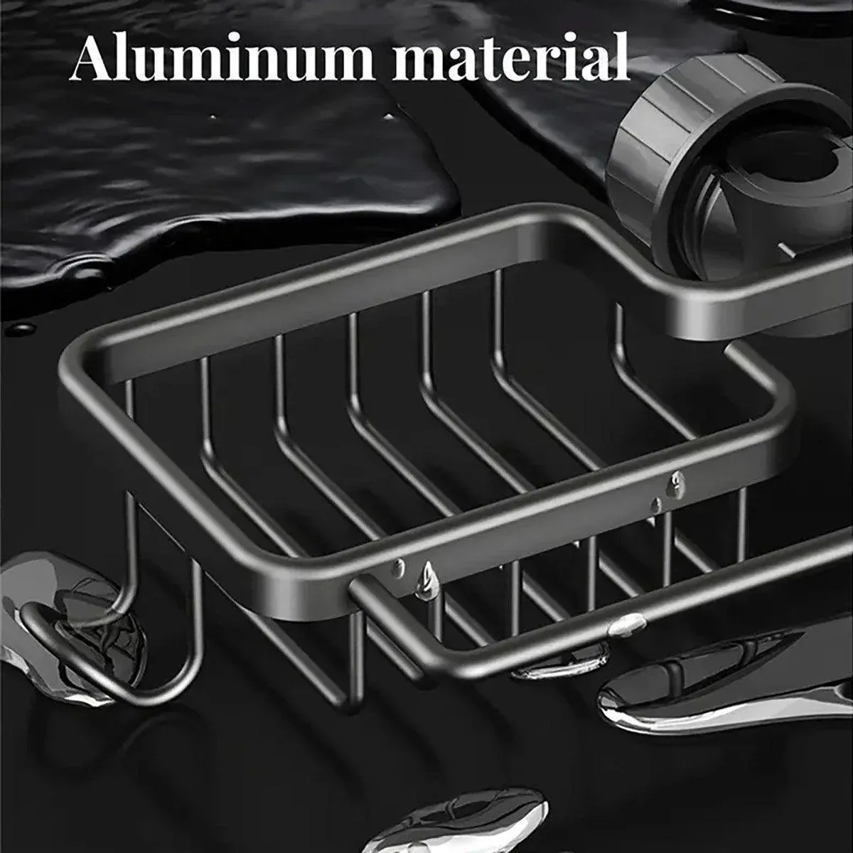 Multifunctional Faucet Shelf Kitchen Storage Sink Draining Basket Household Rack - Grey โ image 6