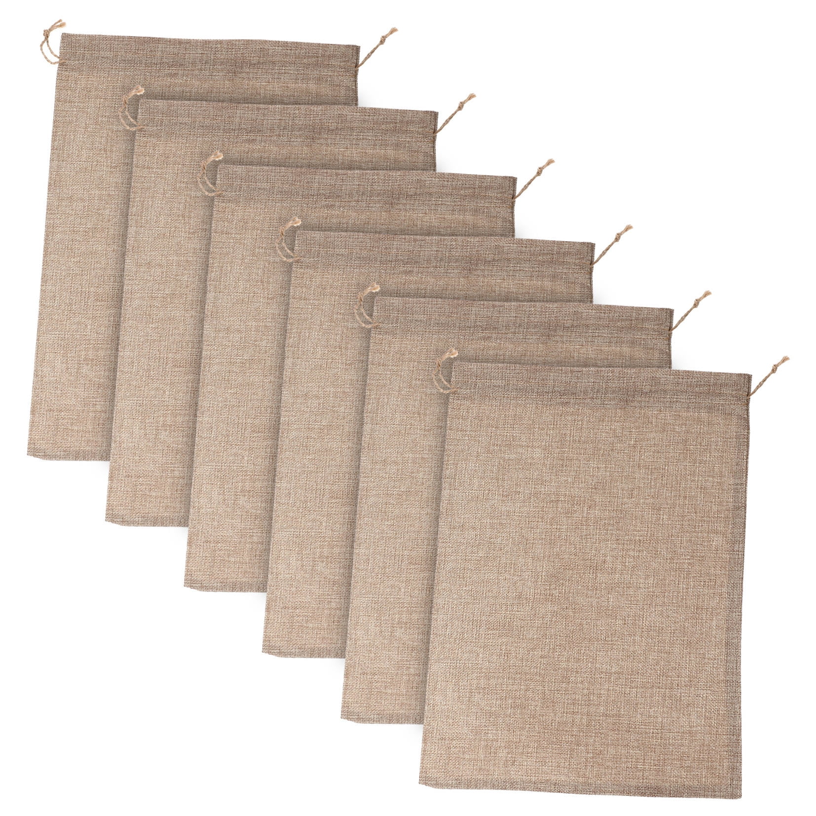 6 Pcs Vegetable Bags for Storage Small Burlap Food Jute Tote Khaki — image 4