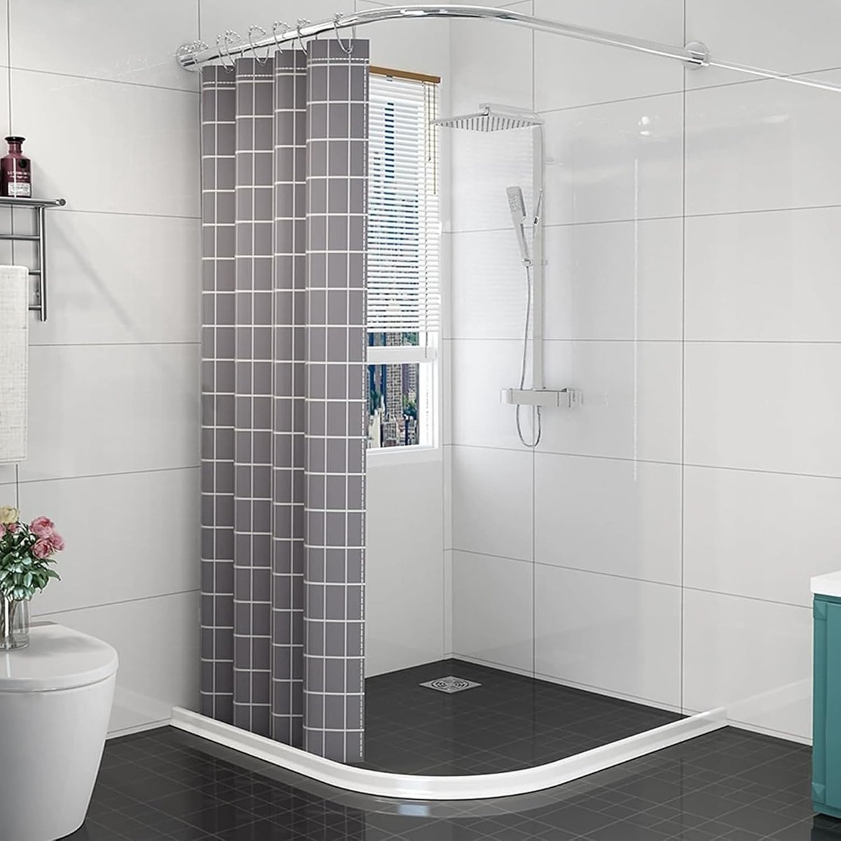 Water-repellent strip - 4cm*3cm*2m - Shower sill - Shower seal - Shower splash guard - Sealing edge - Self-adhesive - Flexible - Cut-off piece - kitchen — image 2