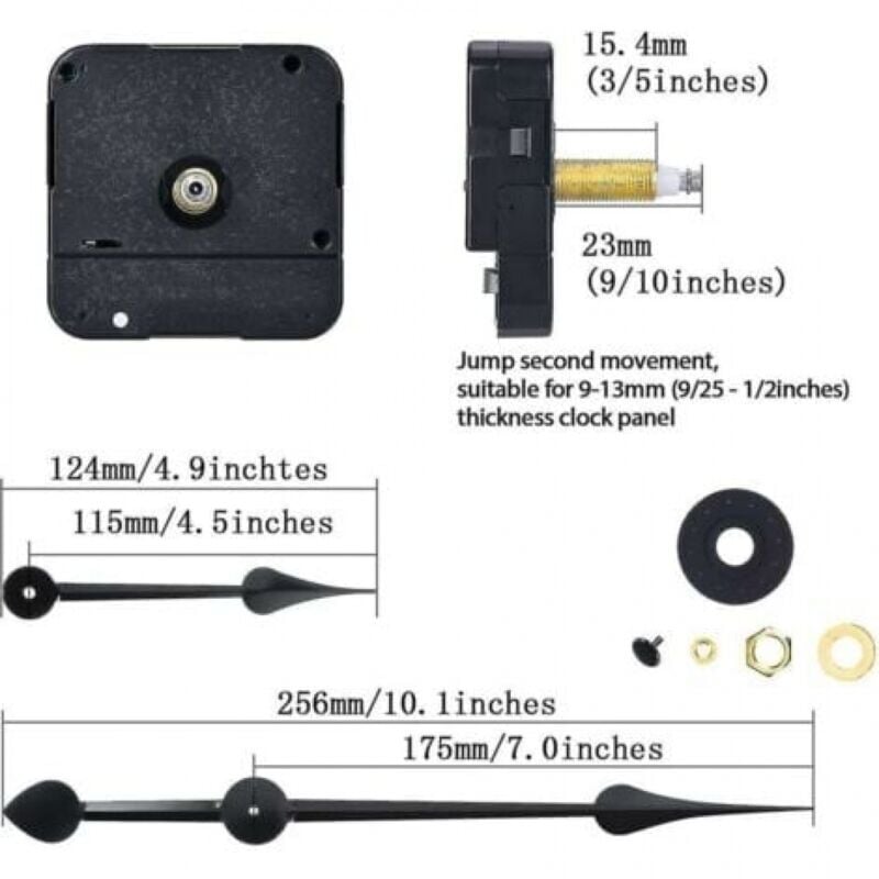 Clock Motor with High Torque and Long Shaft Compatible with 7-Inch Spade Hands — image 2