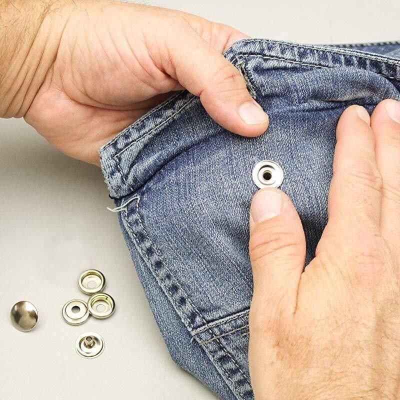 120PCS 15mm Stainless Steel Snap Fasteners Press Studs Cap Button Boat — image 4