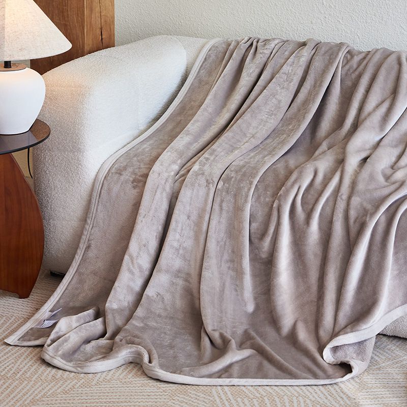 Mianyu Coral Velvet Blanket Solid Color 100X120CM Khakis 150x 200cm + cardboard ribbon โ image 3