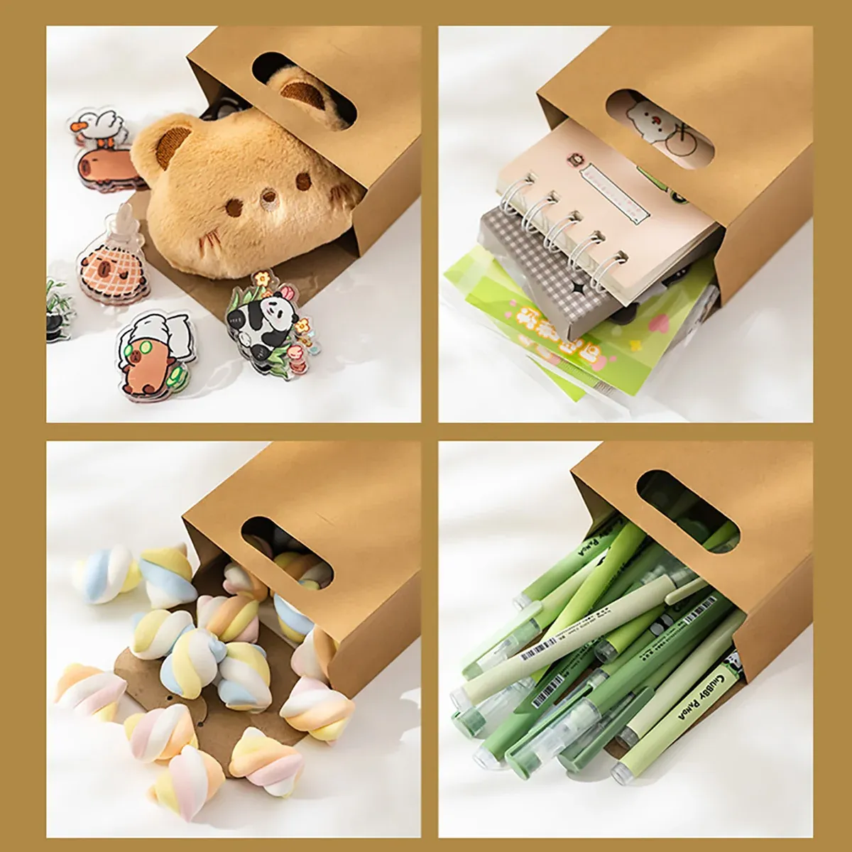 50PCS Portable Kraft Paper Gift Boxes for Birthday Holiday Wrapping — image 6