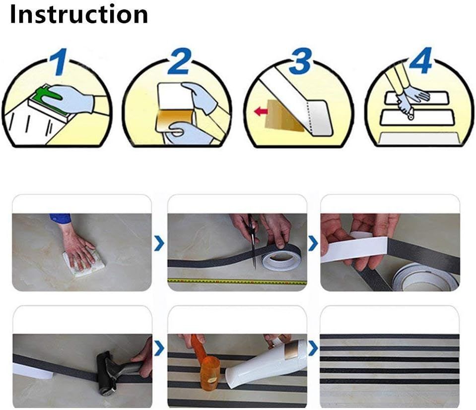 2 inch 16.4Ft Floor Safety Grip Non Skid Safety Tape Anti Slip Adhesive for Steps Stairs Indoor or Outdoor Applicable, High Traction, Gray โ image 3