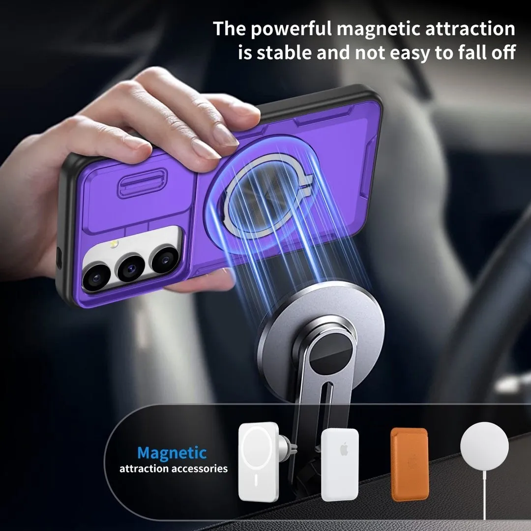 2-in-1 Magnetic Sliding Lens Case, Purple for Samsung S25 โ image 3
