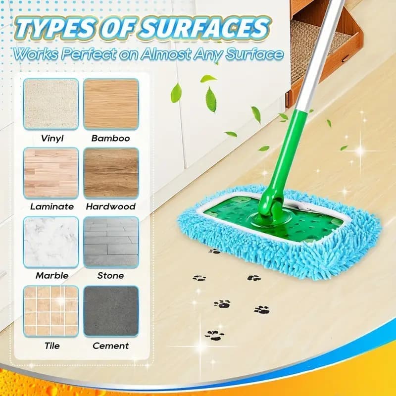 4 Replacement Cloth Covers for Swiffer Mop, Reusable Wet and Dry Cleaning Cloths, Compatible with Swiffer — image 5