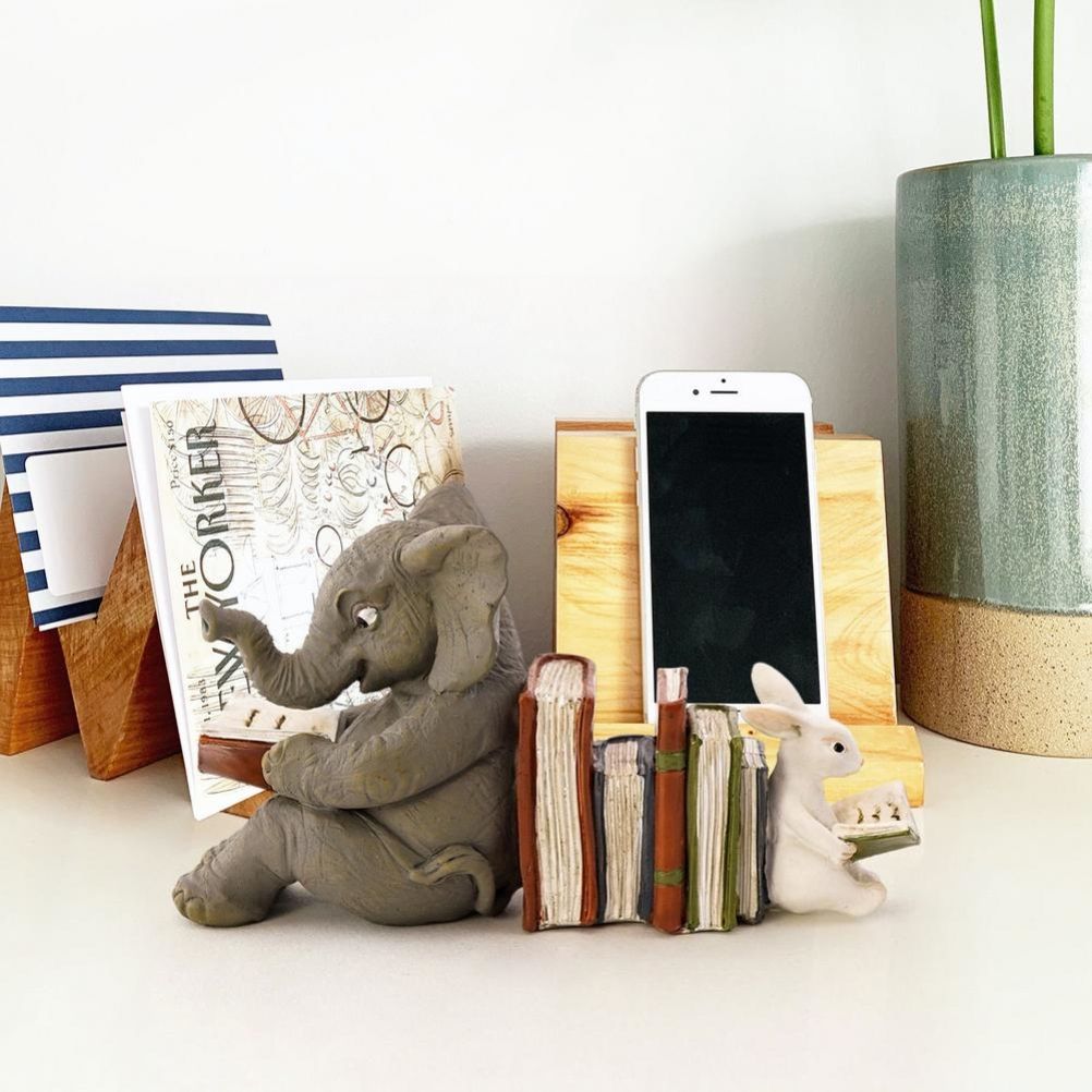 Elephant and Rabbit Statue Bookend Figurines Ornaments Resin Animal Figurines Decor for Home Decorations โ image 5