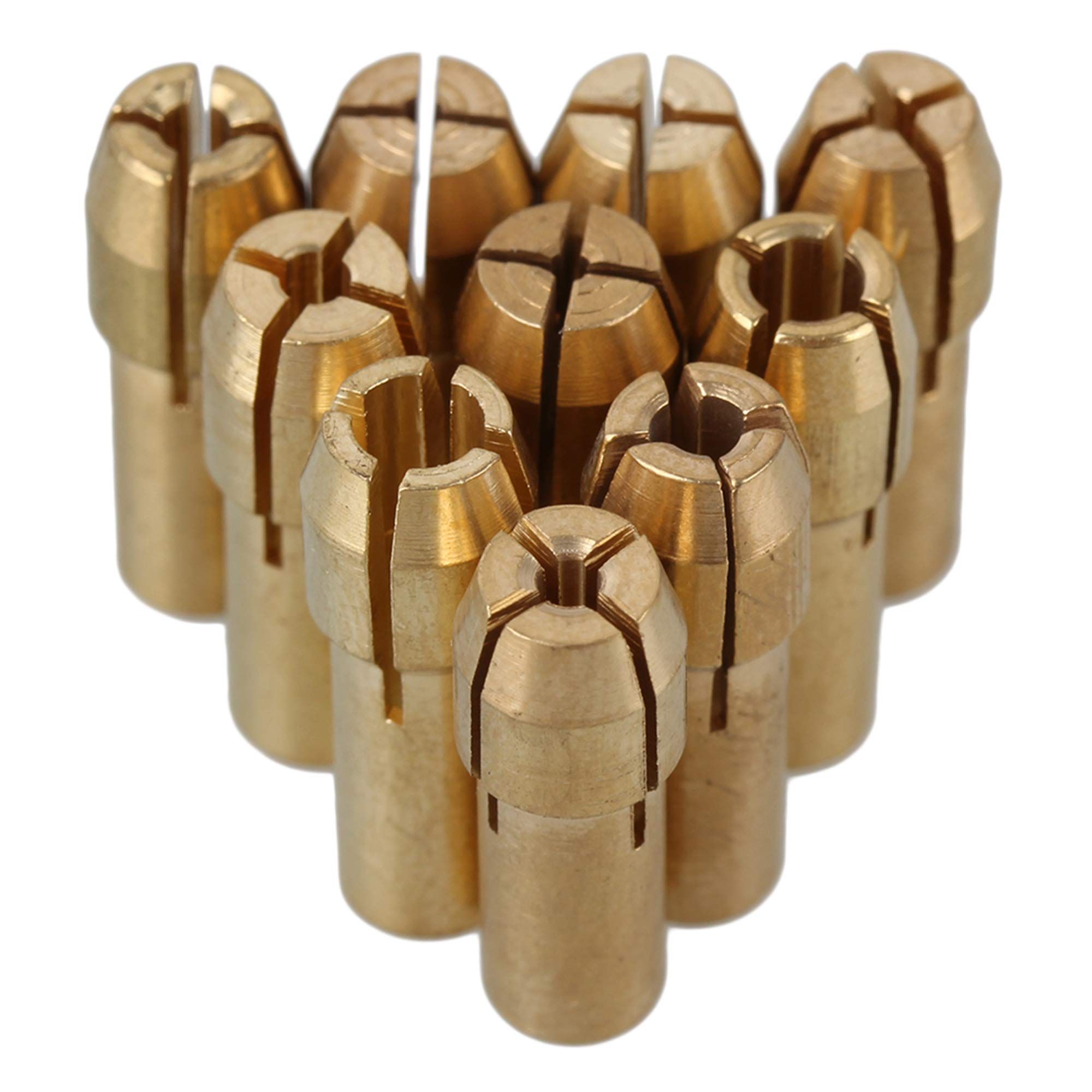 0.5-3.2mm Brass Collet Drill Chuck Fits Rotary Tools Electric Grinding Collect Chuck Holder Pack of 10 (4.8mm Shank Dia)