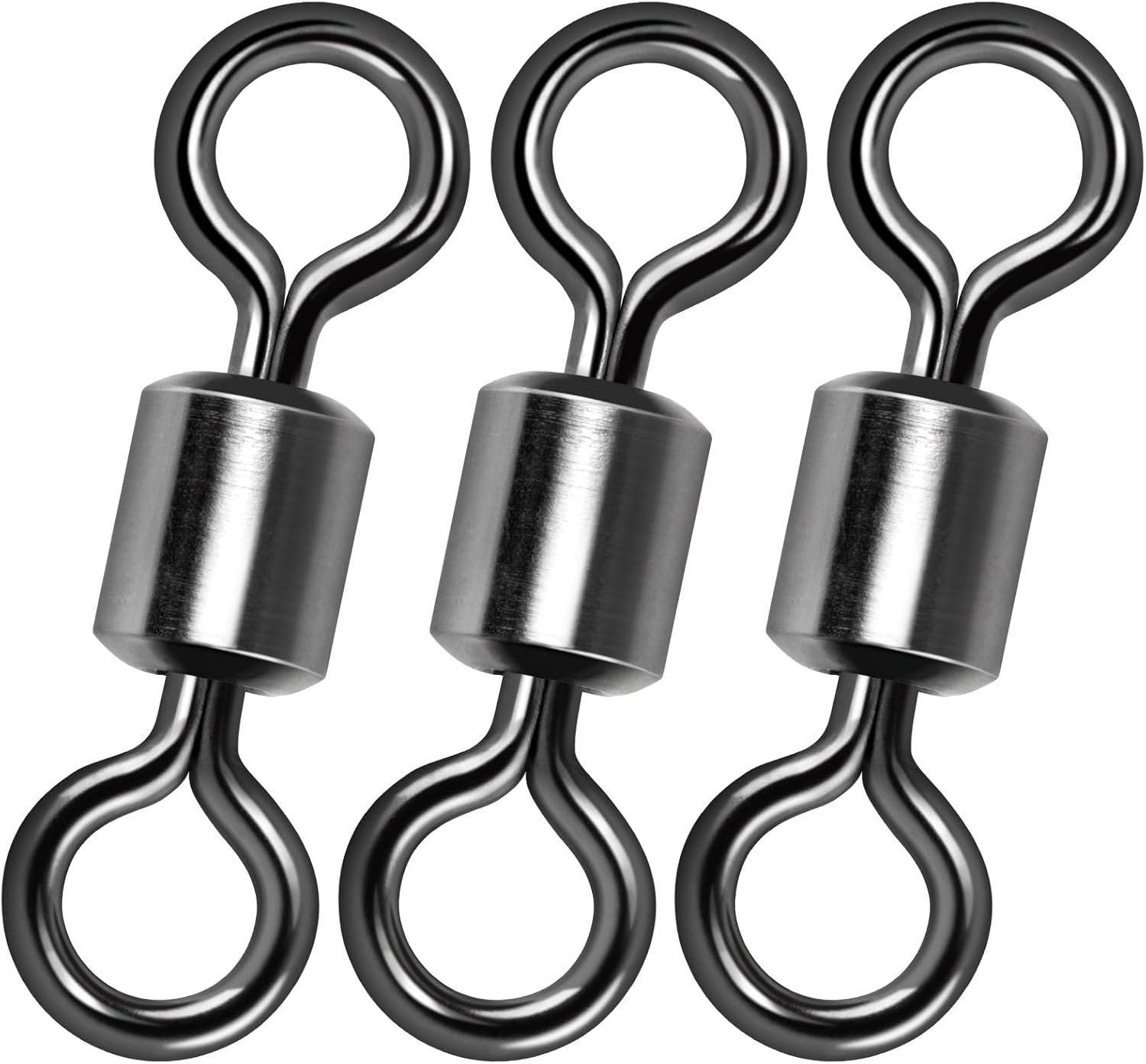 Fishing Barrel Swivels, 40 to100-Pack Swivels Tackle Freshwater Saltwater Swivel Rolling Heavy Duty Stainless Steel Lures Leaders Line Connectors Terminal