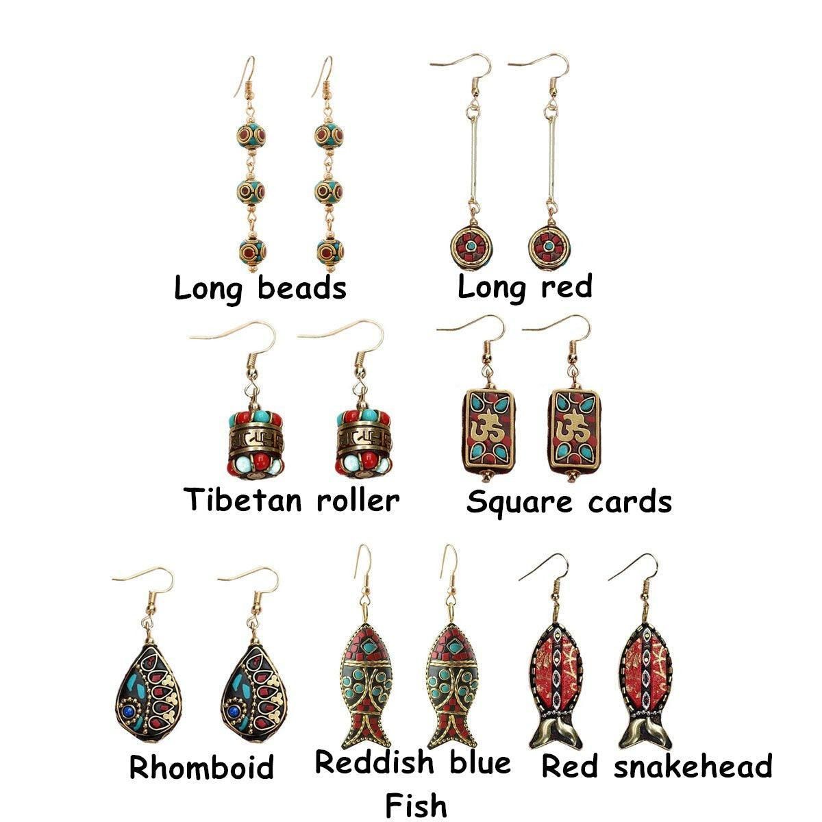 Retro Ethnic Style Earrings Fashion Jewelry for Women Bohemian Accessories - Long beads β image 4