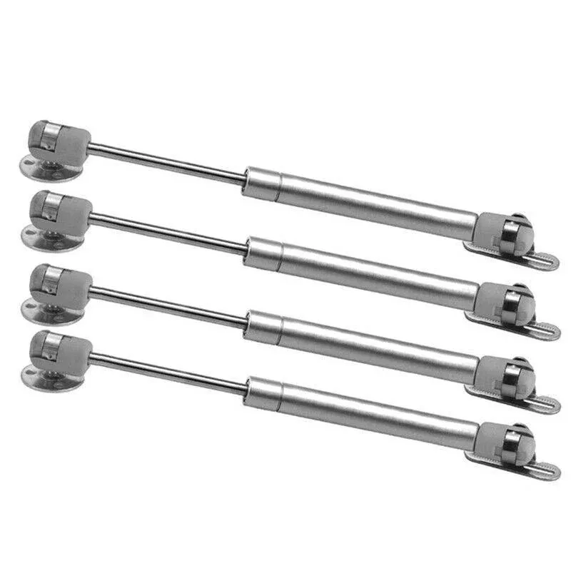 4Pcs 100N Gas Strut Kitchen Cabinet Cupboard Door Hinges Stays - Silver