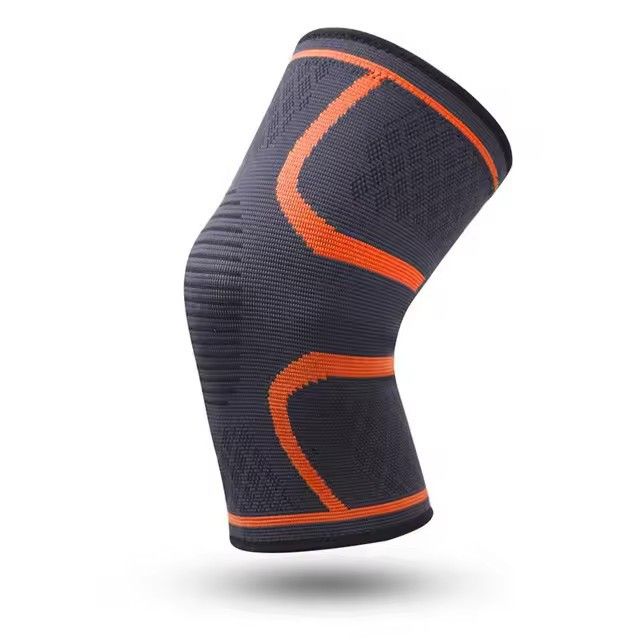 Sports Knee Support Pad Breathable Anti-Slip Compression Knee Sleeve for Running Cycling Gym Fitness Basketball - Orange 2XL
