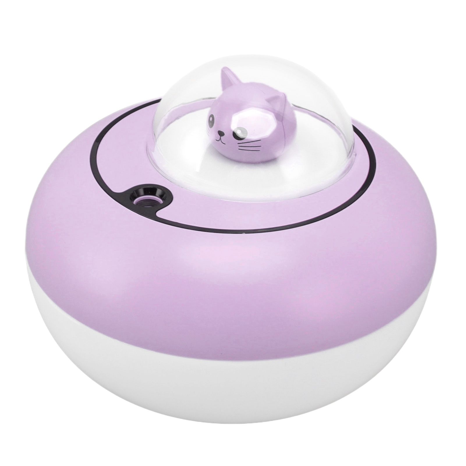 Mini Humidifier Cute Cat Sculpture Portable Quiet Desktop Air Humidifier for Home Office USB Plug in Purple — image 4