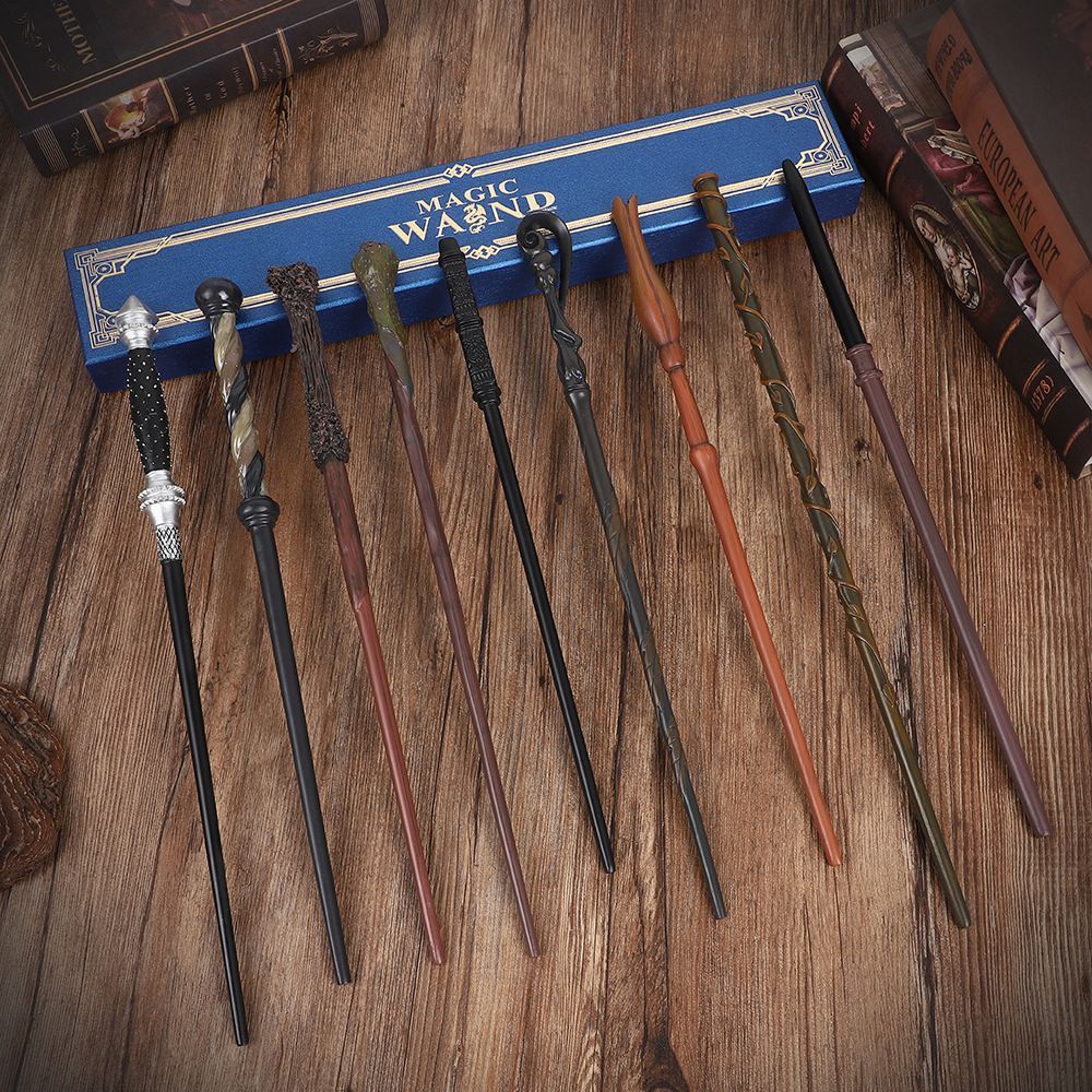 Unique Sculpt Cosplay Wand, Detailed Resin Texture, Style 18, Blue Gold Stamping Ribbon Gift Box — image 3