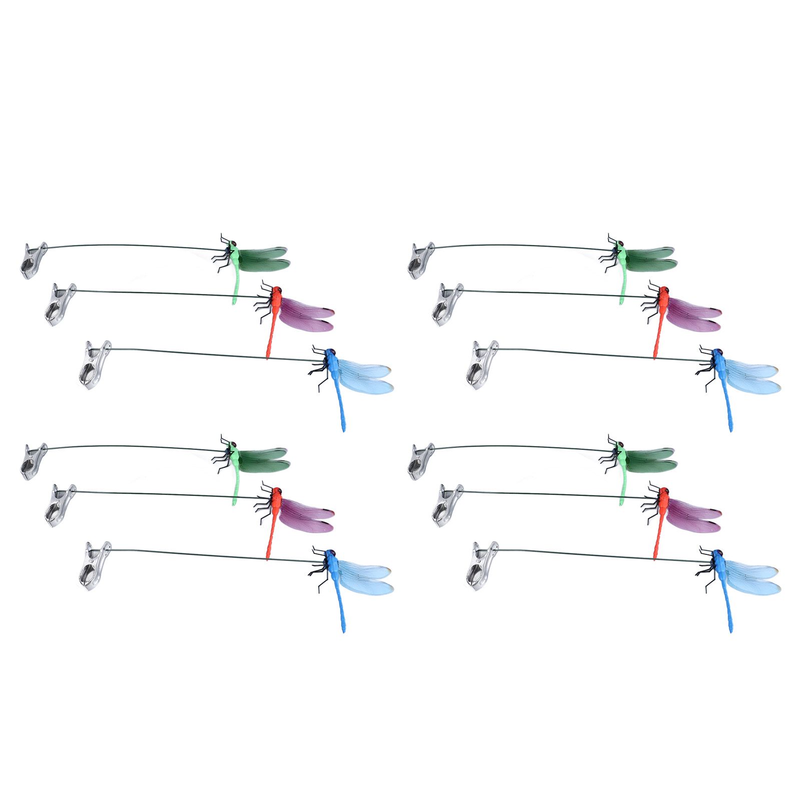 Dragonfly Clip Fake Dragonfly Pole Clips Natural Organic Concept 3D Dragonfly Garden Decor for Family Garden Potted Flowers Lawn House Statue 12Pcs — image 4