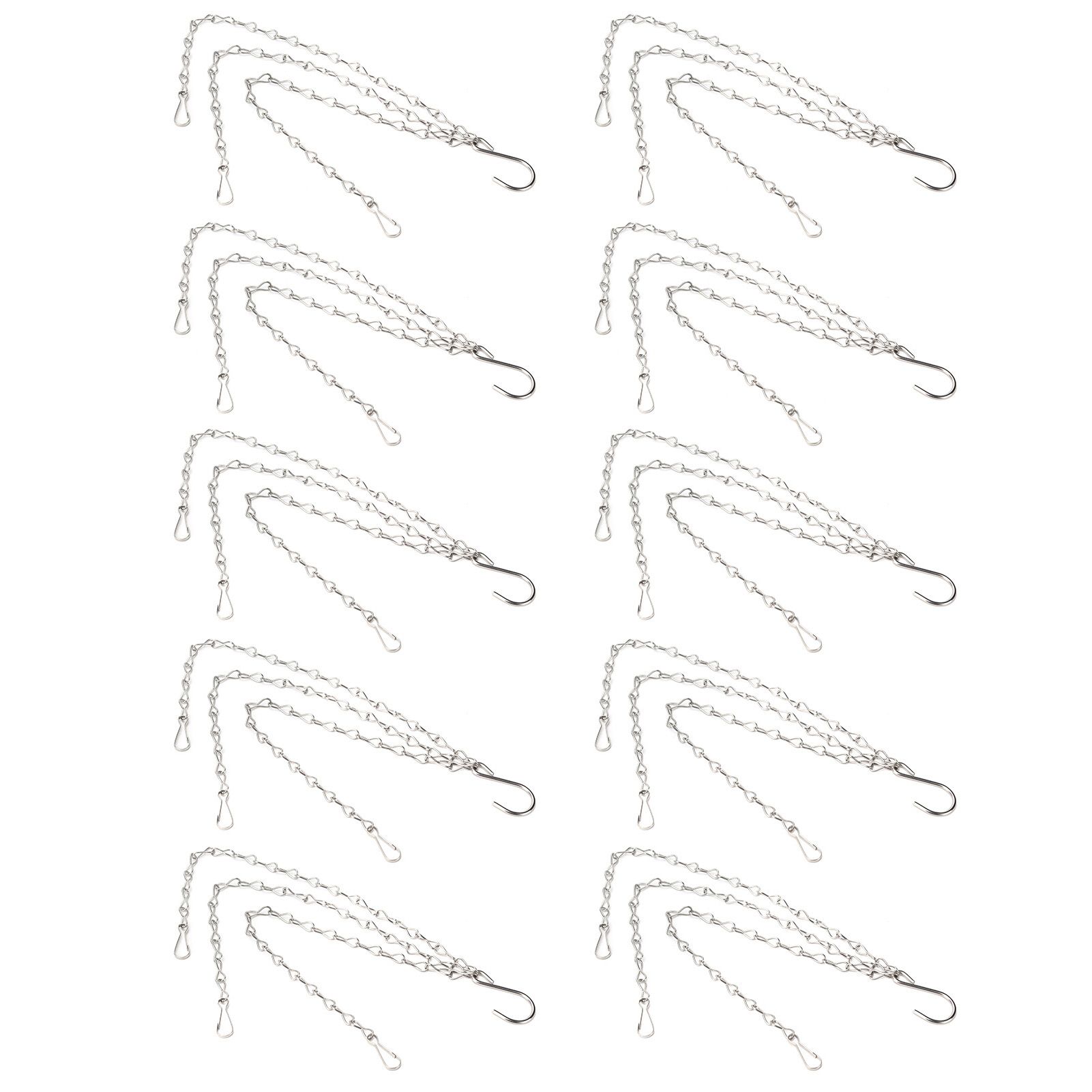 10Pcs Hanging Chain with Hooks Single 8-Strand Iron Garden Flower Pot Plant Hangers Replacement — image 6