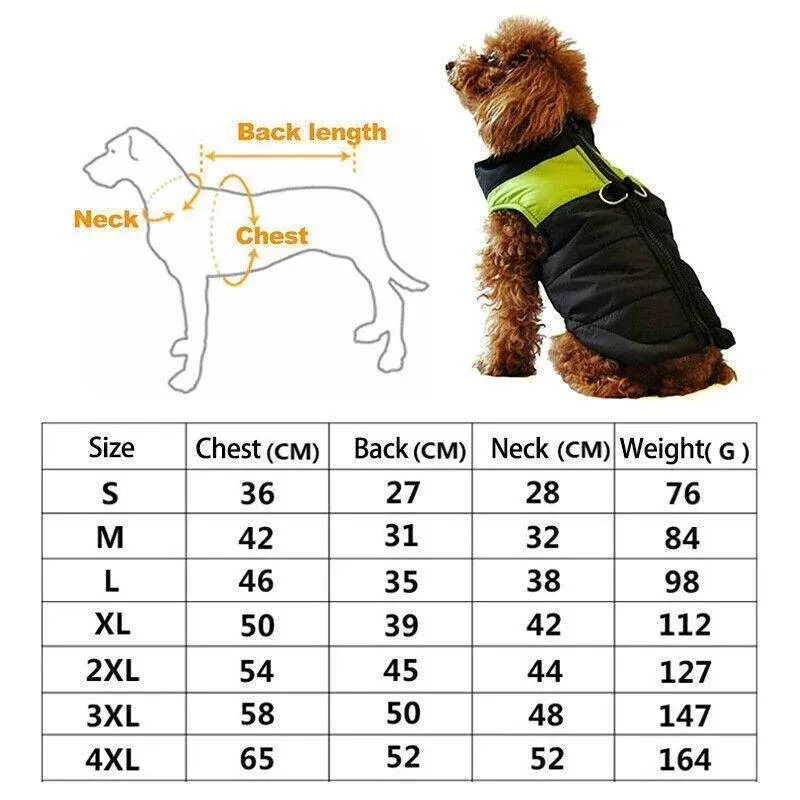 Large Dog Jacket Padded Waterproof Pet Clothes Warm Windbreaker Vest Coat Winter — image 4