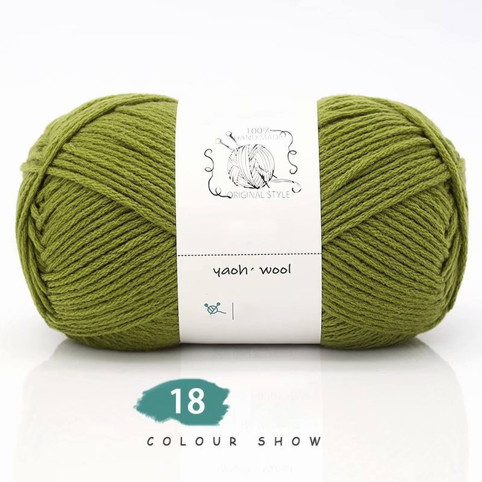 Hand-Knitted Yarn #2 Pure White, 1Pc100G Hand Woven Cotton Yarn Soft Crochet Yarn for Hand Knitting Warm Sweater Sofa Cushion Scarf Diy Ebony Green — image 2