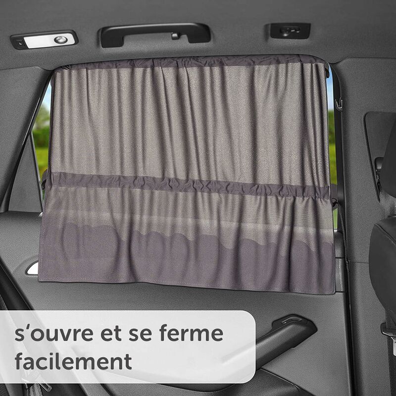 Baby Car Sun Shade 65 × 50 Cm - Car Curtain With Suction Cup - Uv Protection - Ideal For Large Side Windows - Grey (X 2 — image 3