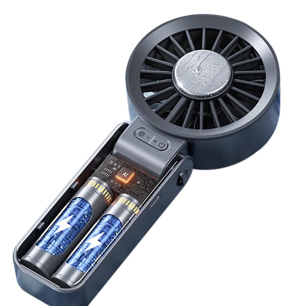 Handheld Foldable High-Speed Fan - Portable for Travel Outdoor Home and Office Dark Gray โ image 3