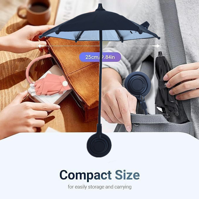 Pink Magnetic Phone Umbrella Sun Shade - Clear Outdoor Screen Visor, Anti-Glare Mini Parasol for iPhone — image 3