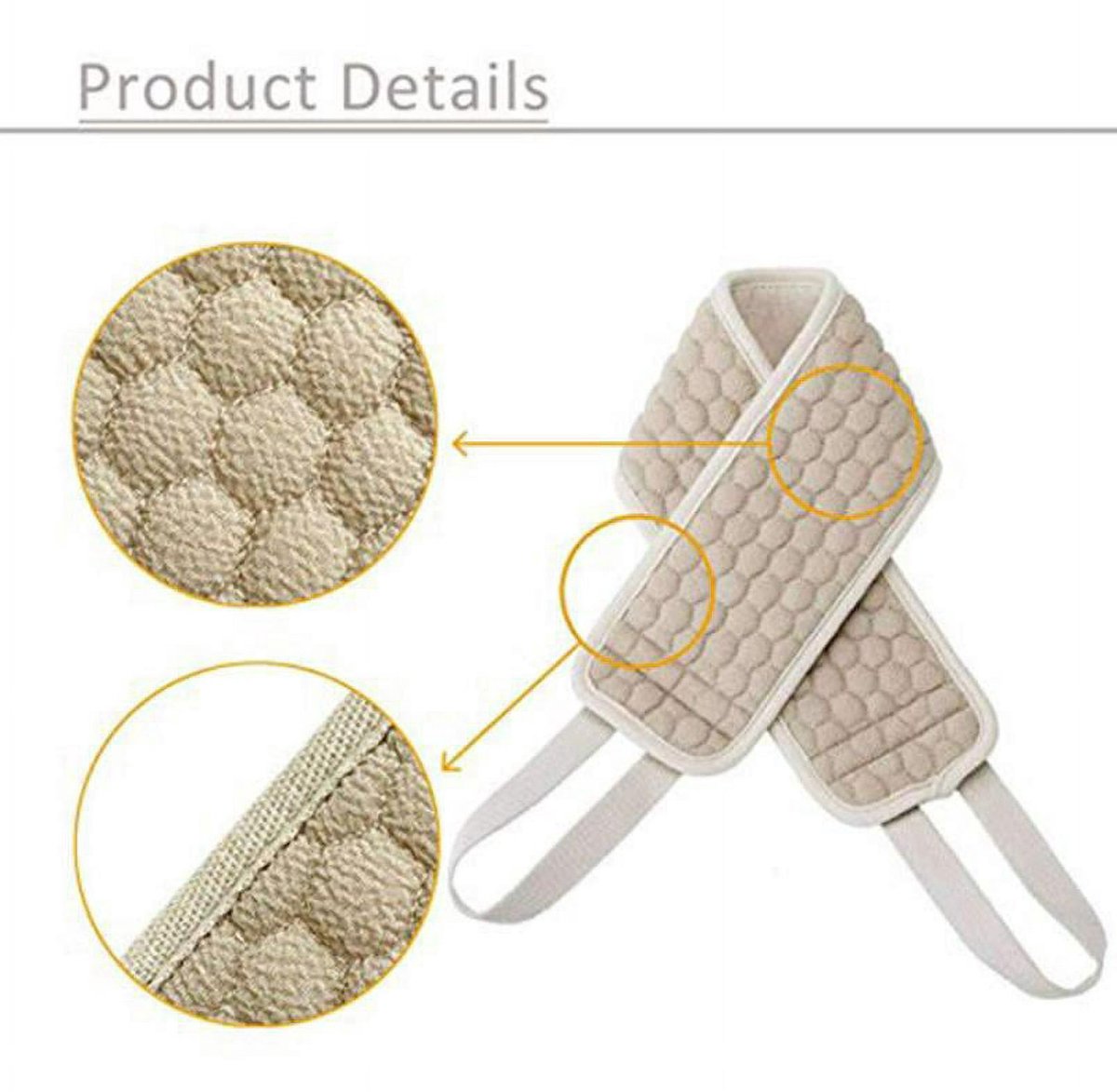 Loofah Back Sponge Scrubber - Exfoliating Shower Towel - Scrub Brush Shower Brush - Bath Brush Massage Brush - Scrub Massage Shower & Bath Body Brush - White — image 3