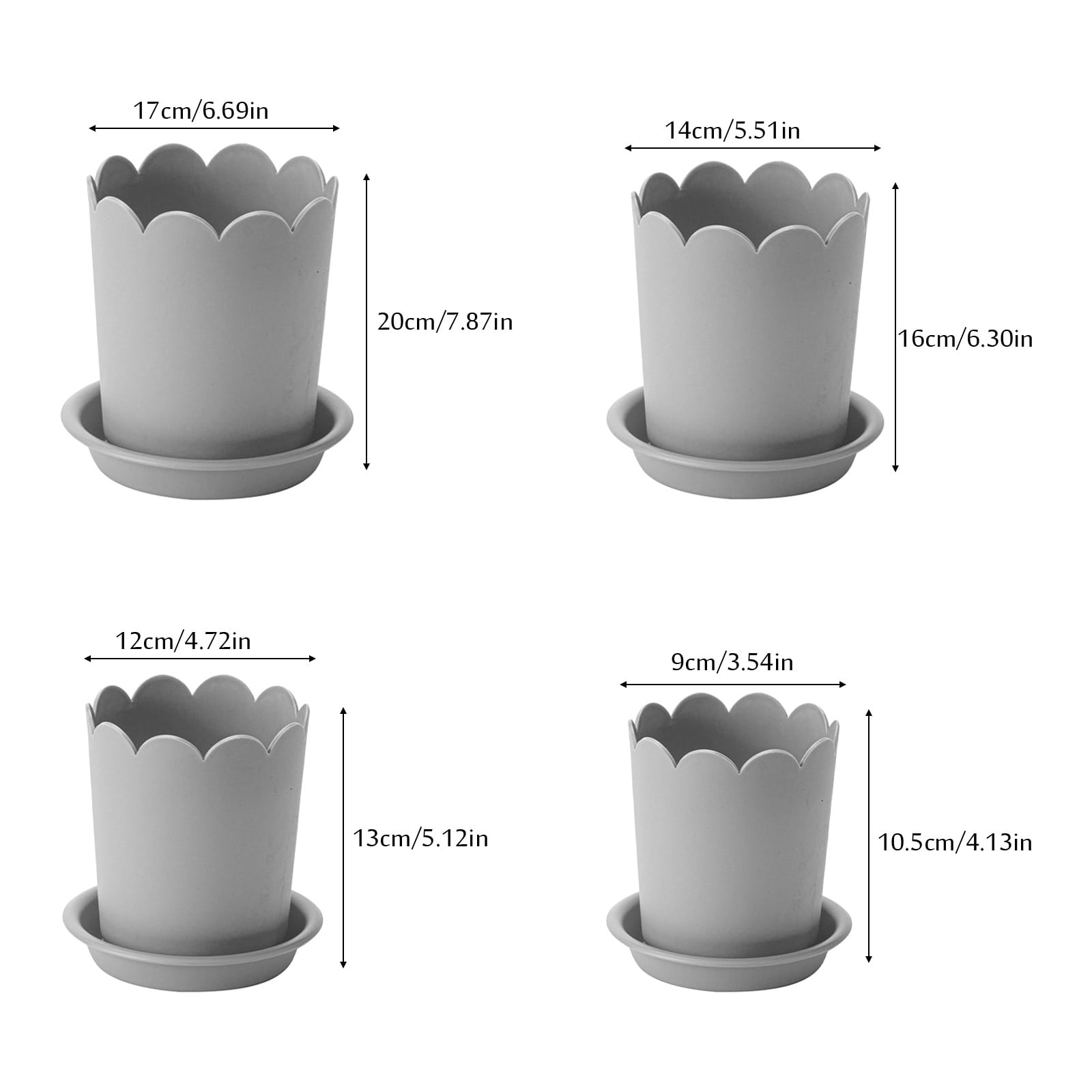 Flower Pots, Garden Supplies Promotion! Plastic Plant Pots for Plants With Saucers Indoor Set of 1 Plastic Planters Modern Flower Pot With Hole for All House — image 3