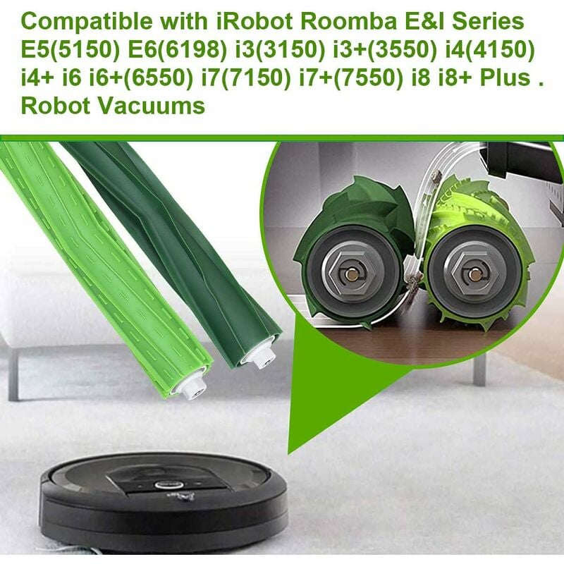 Package Multi-Surface Rubber Brushes Vacuum Cleaner Accessories for iRobot Roomba E5 E6 i7 plus i8 i8+ i6 i6+ i4 and Other Vacuum Cleaner Series — image 5