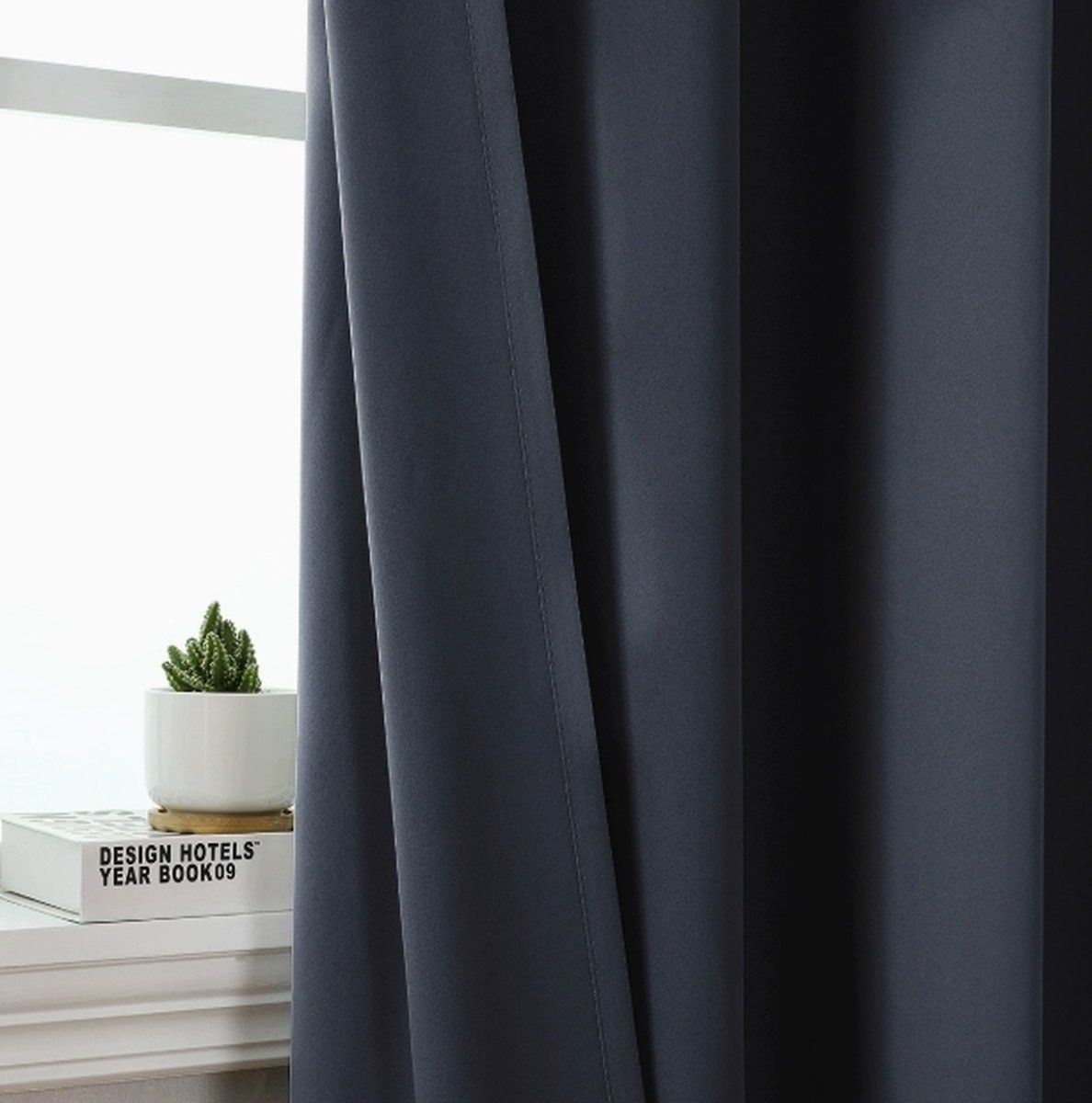 1 Piece Light Gray Blackout Curtain Panel With Grommets, Thermal Insulating Microfiber Drapes For Bedroom And Office, 100 x 250 cm โ image 4
