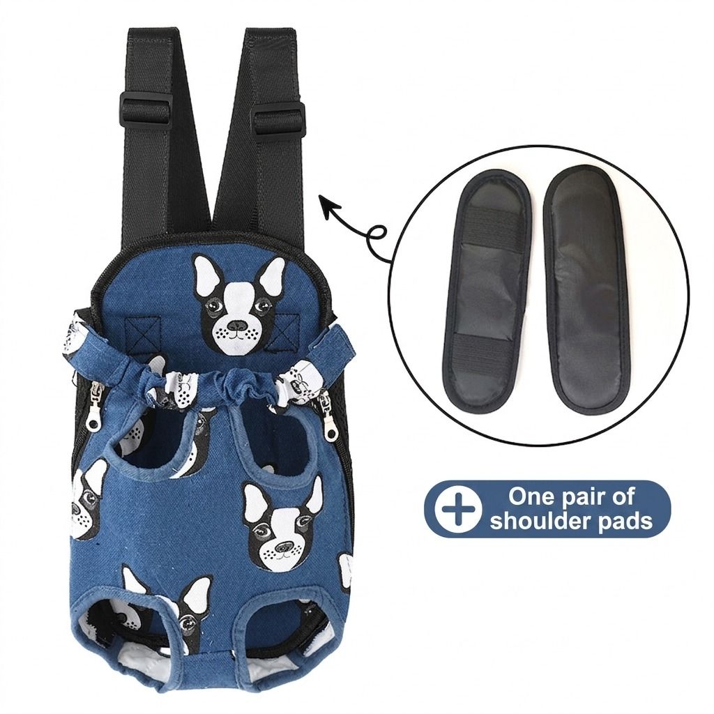 Portable Pet Front Chest Backpack for Small Dogs and Cats – Hands-Free Travel Carrier with Adjustable Straps, Breathable Mesh, and Padded Shoulder Pads for — image 6
