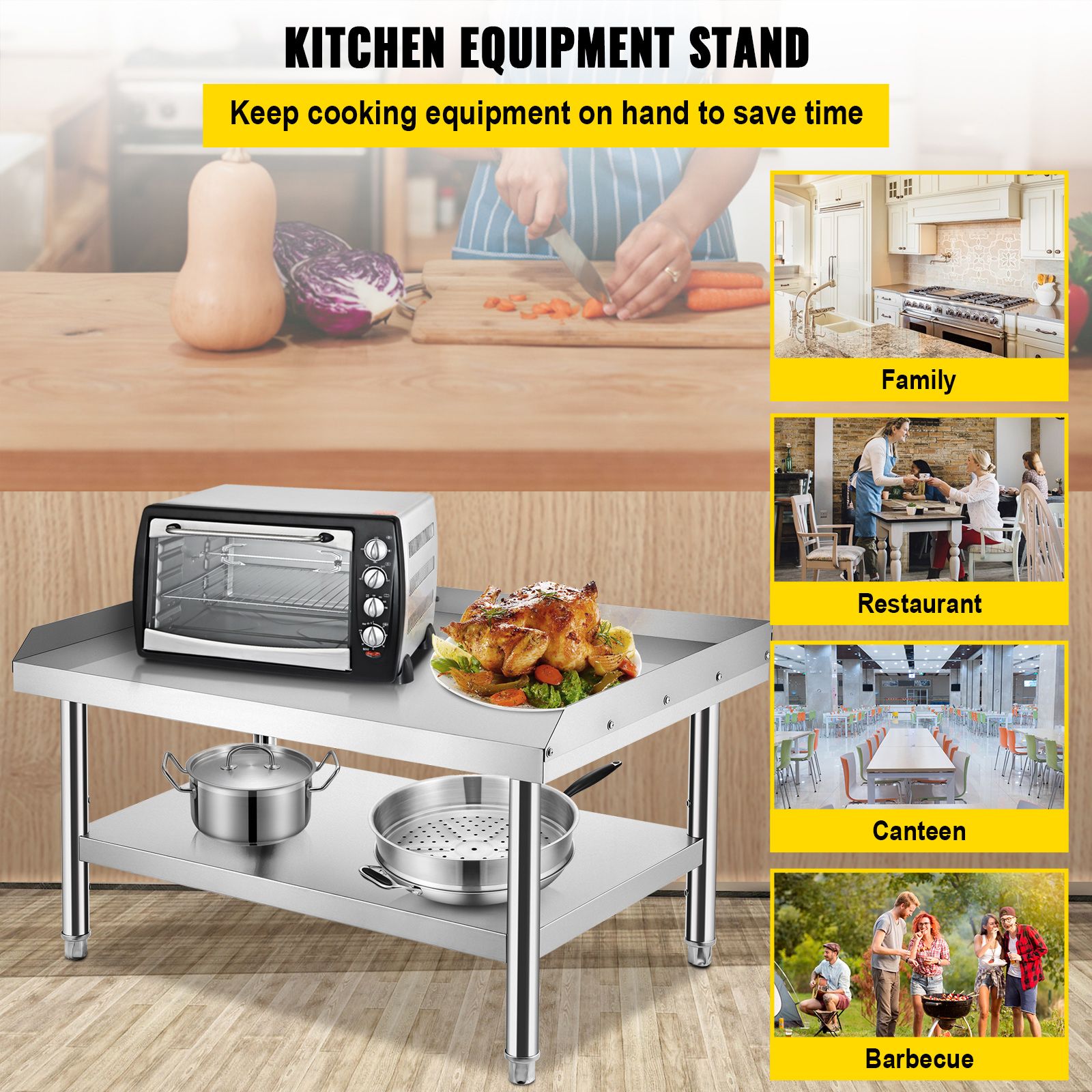 Grill Stand Table with Adjustable Storage Undershelf — image 2