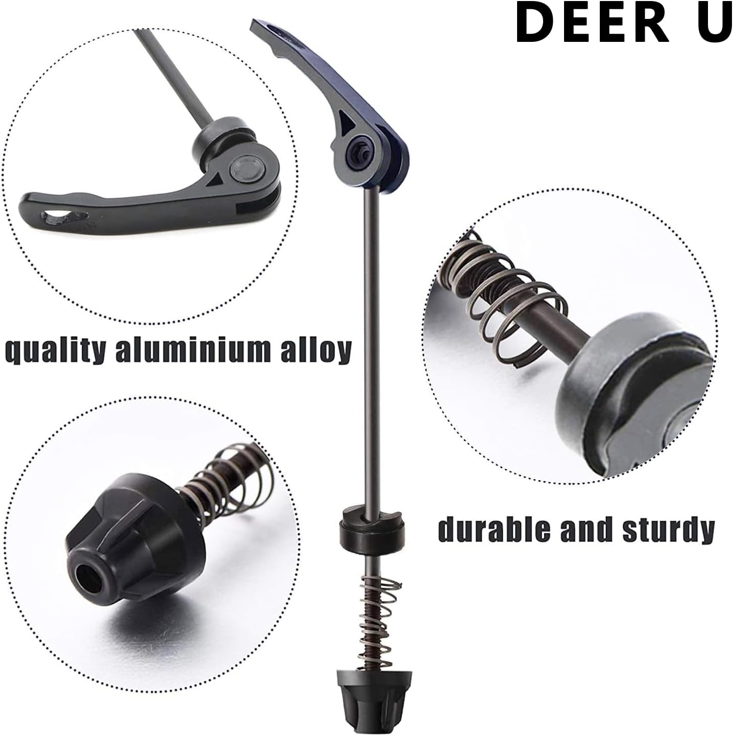Road Mountain Bicycle MTB Wheel Hub Front and Rear Skewers Quick Release Clip Bolt Lever Axle QR 145/180 mm, a Pair โ image 2