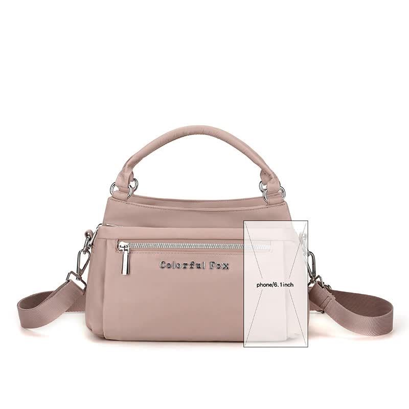 Caramel Color Waterproof Nylon Crossbody Bag - Lightweight and Adjustable Strap Shoulder Bag for Women — image 5