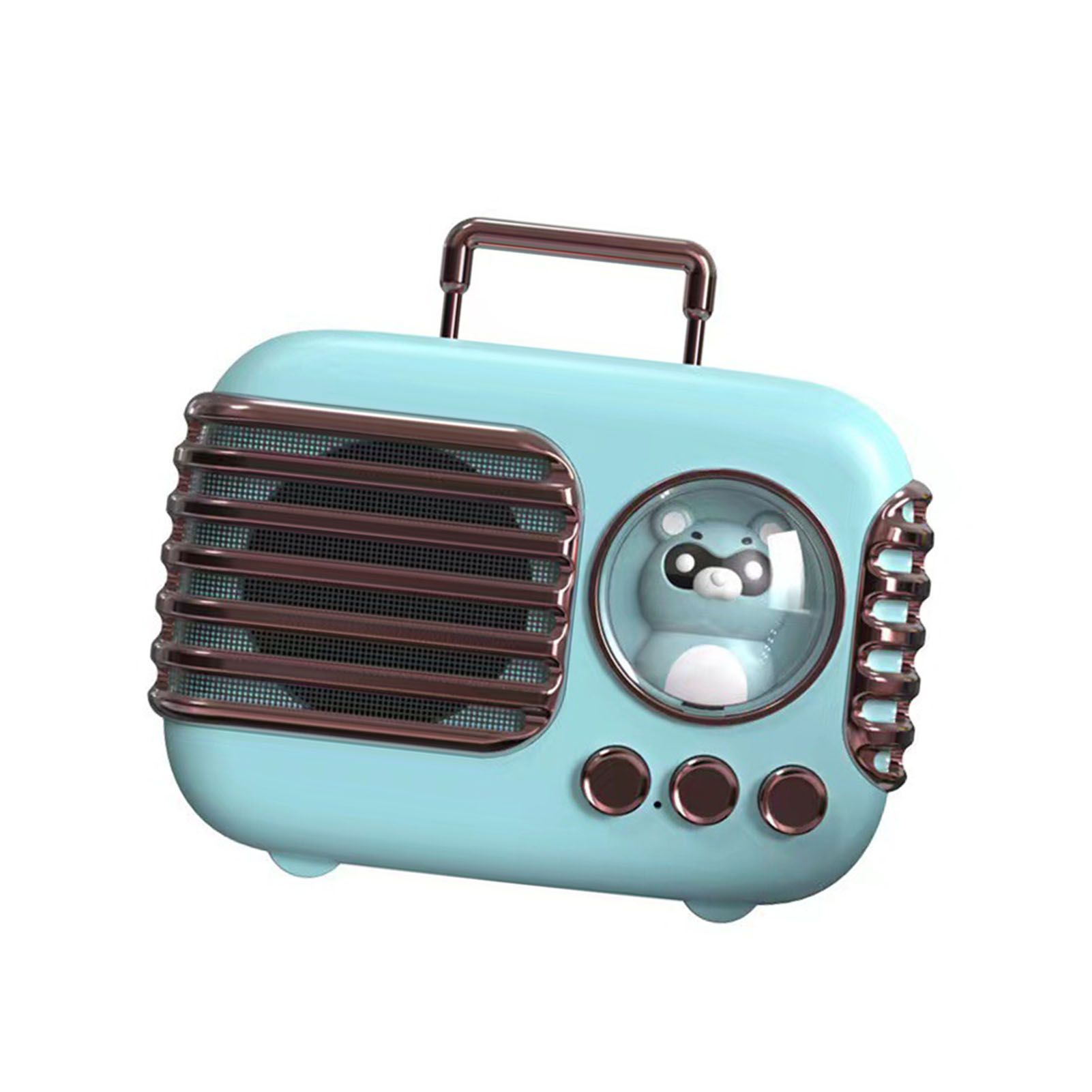Cute Retro Bluetooth Speaker Mini Luggage Mini Speaker Creative Vintage Lovely Small Speaker Green โ image 3