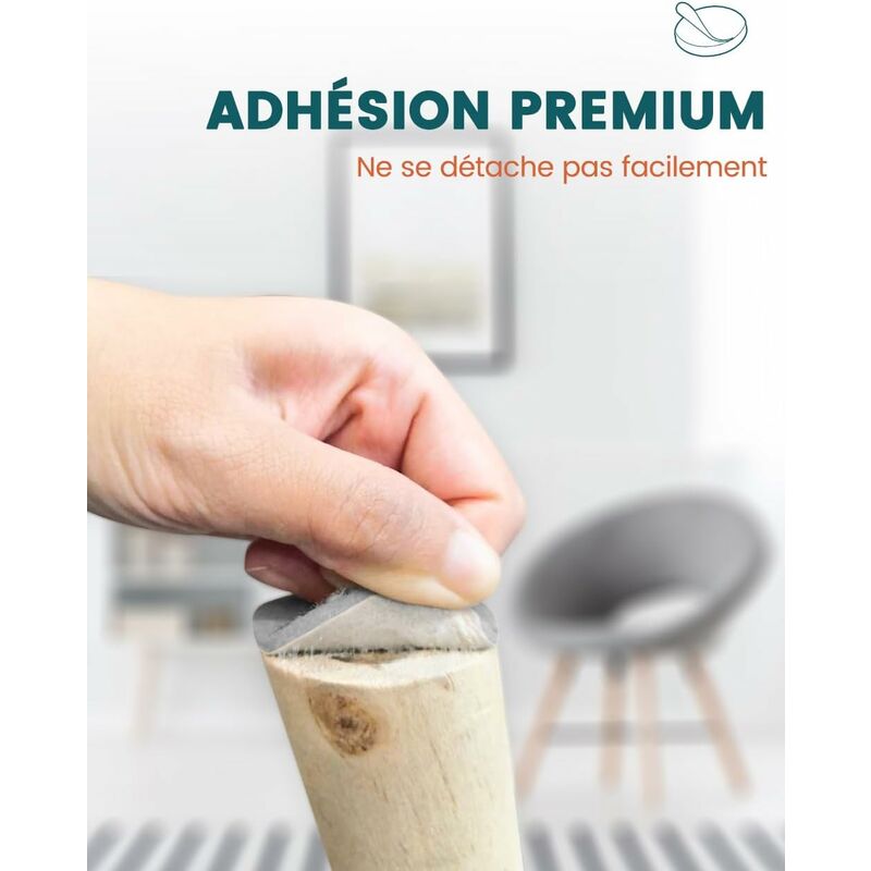 Self-Adhesive Furniture Pads, Furniture Chair Pads 3 ROlls (100 10Cm+100 5Cm+100 2Cm), Chair Pad 4Mm-Thick Felt Pad — image 4