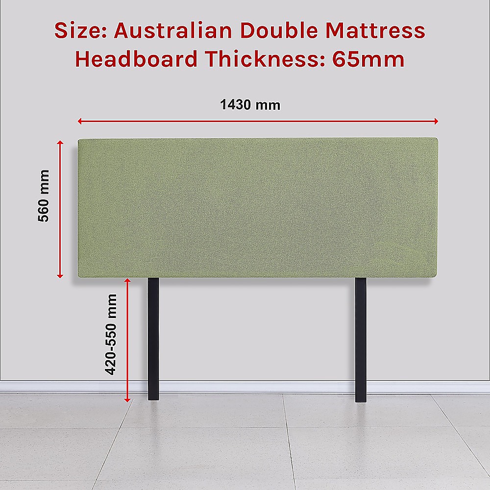 Linen Fabric Double Bed Deluxe Headboard Bedhead - Olive Green โ image 6