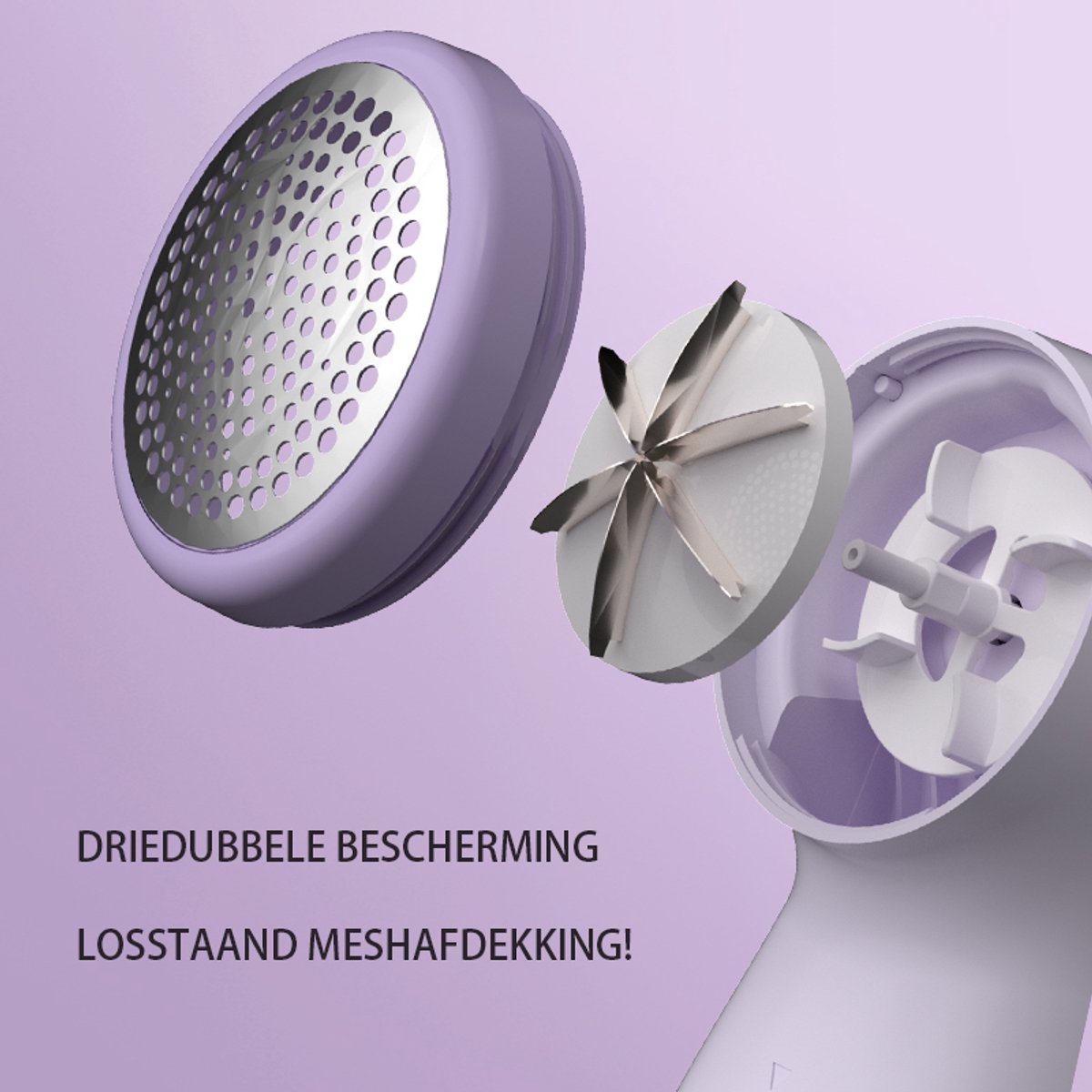 Rechargeable Lint Remover with Display - Lint Remover - Suction and Shave Function - Lint Remover - Type-C Charging - 3 Working Modes & 6-Blade System - Beige — image 2