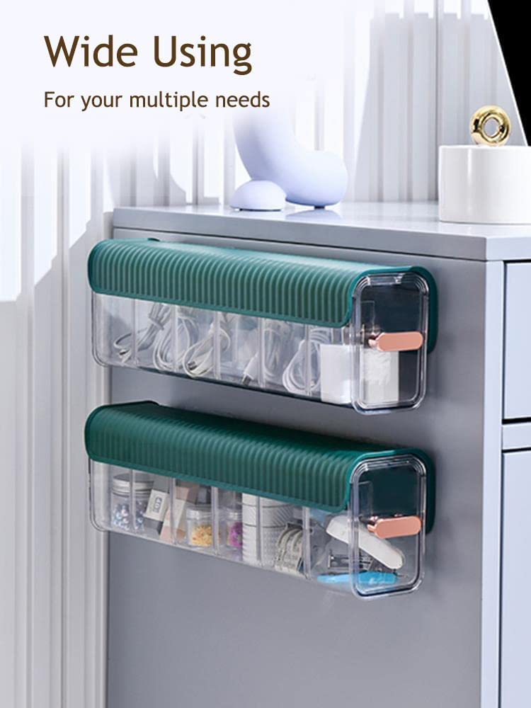 Wall-Mounted Underwear and Sock Organiser with Compartments for Wardrobes, Drawers and Space-Saving, 6 Compartments, Transparent and White — image 5