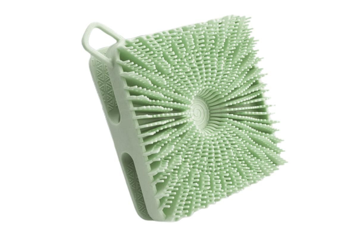 Dual Sided 2 In 1 Silicone Body Shower Scrubber Body Brush Buffer Scrubber - Green β image 3