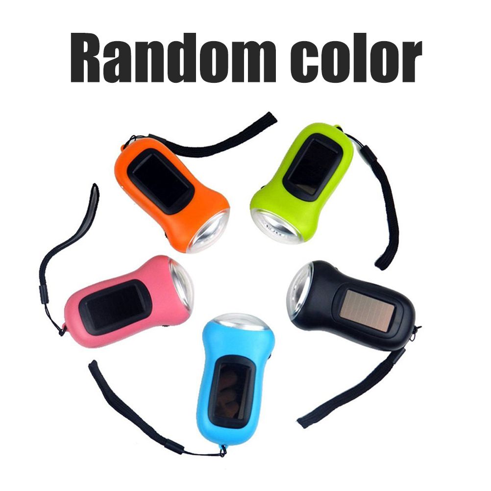 Mini LED Hand Crank Dynamo Solar Power Flashlight Portable Energy Saving Flashlight Camping โ image 4
