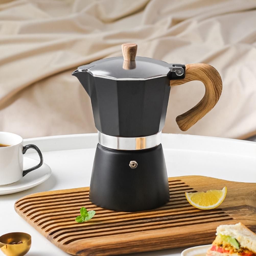 150ML/300ML Portable Aluminum Italian Style Espresso Maker Moka Pot Coffee Maker Household Mocha Cold Extract Pot for Making Cappuccino Latte — image 2