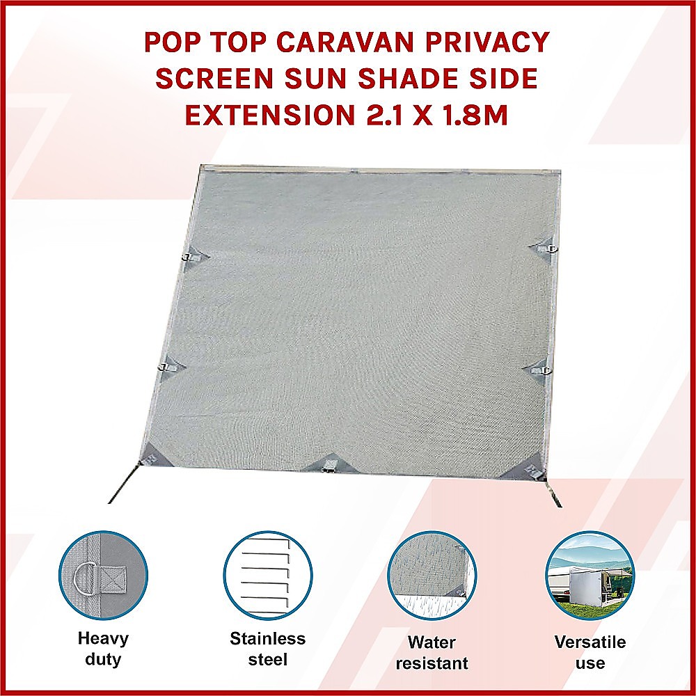 Pop Top Caravan Privacy Screen Sun Shade Side Extension 2.1 x 1.8m โ image 3