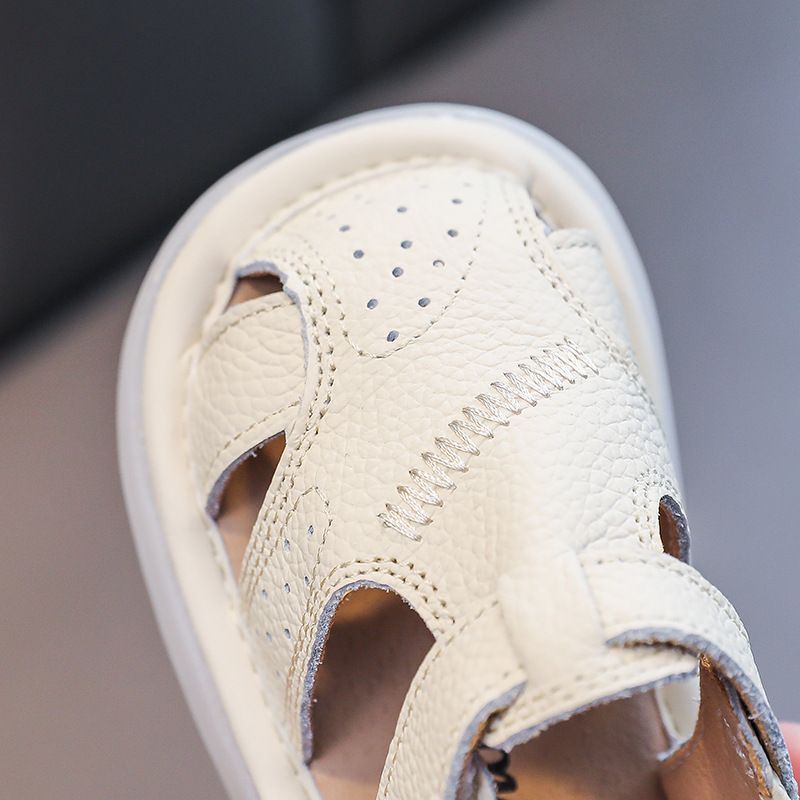 Baby Leather Sandals Bocai Cat Velcro Non Slip White 16 yards inner length 12.5 โ image 5