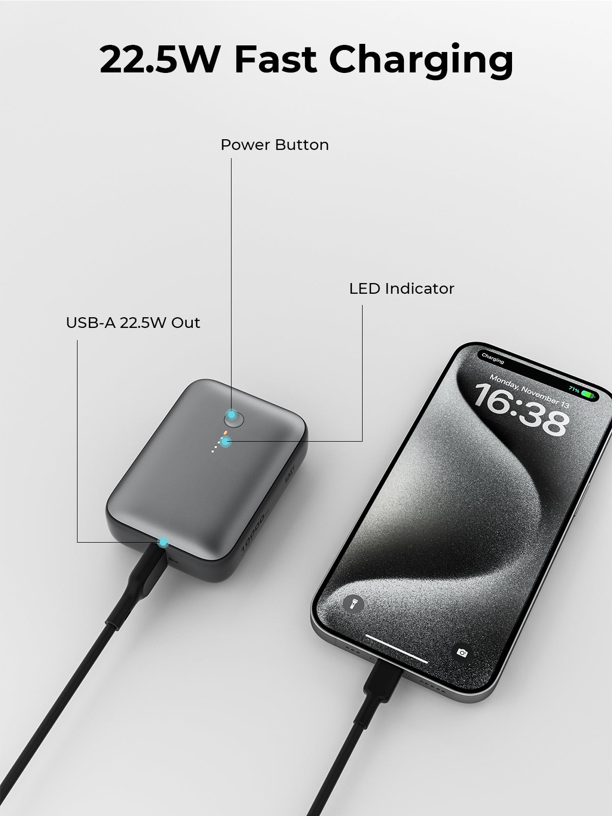AUKEY Spark Mini 10000mAh Credit Card-Sized Compact Portable Power Bank with USB-C & USB-A – PB-Y55 — image 4