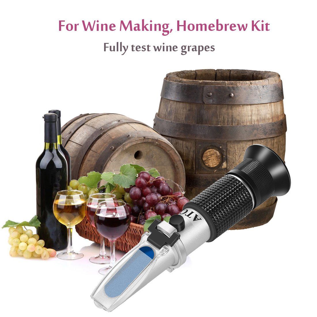 Wine Refractometer,V-Resourcing Hand Held Brix/Alcohol Refractometer with ATC for Wine Making Homebrew Kit, Dual Scale — image 5