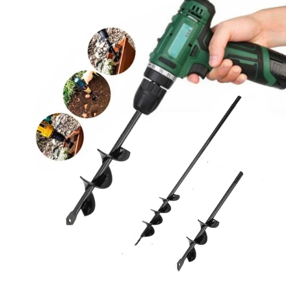 Garden Auger Drill Bit for Planting Total Solid Barrel Extensive Blades,for Planting Flowers Bulbs,Rapid Planter Earth