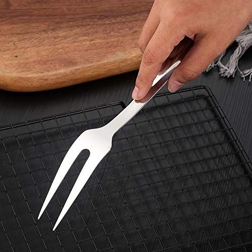 2 pcs Serving Fork, Two Tines Meat Fork, Stainless Steel Kitchen Tool with Mirror Polish, Dishwasher Safe, 9.44 Inch, Silver — image 5