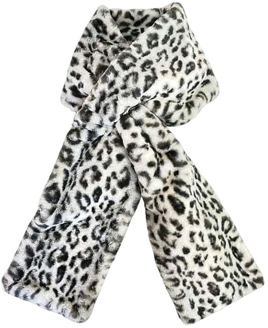 Scarf with Concealed Zipper Pocket - Secure Storage Pocket for Keys & Cards - Downy Soft & Warm - Leopard Print