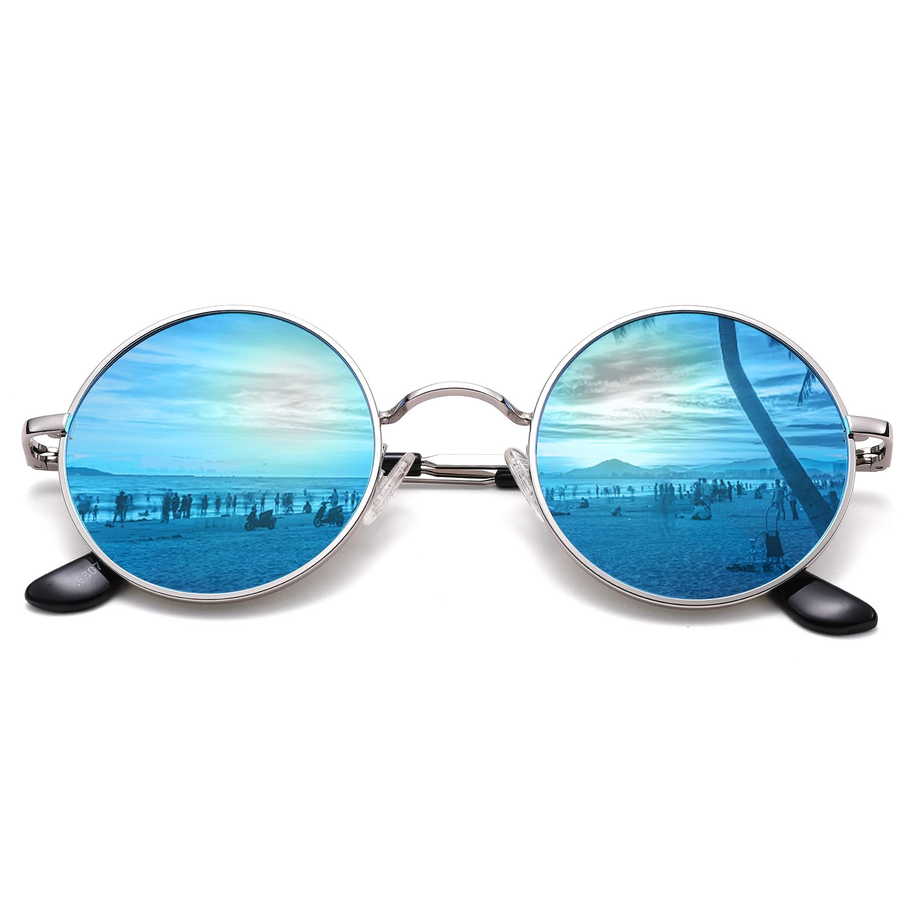 Round Polarized Sunglasses Men Women,Retro Metal Hippie Shades with UV Protection ULTRALIGHT & COMFORTABLE WEARING — image 2